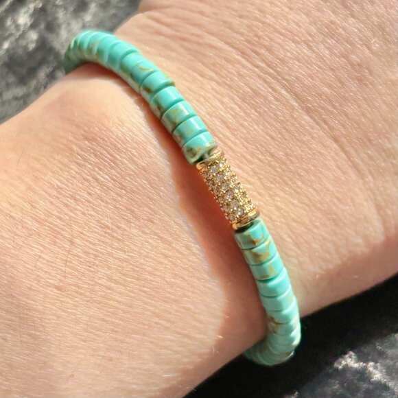 Michael Kors Turquoise Beaded Bracelet – Adjustable - Picture 2 of 5